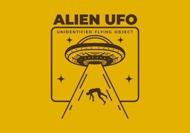 Bir UFO 'nun klasik sanat tasarımı insanı emiyor.