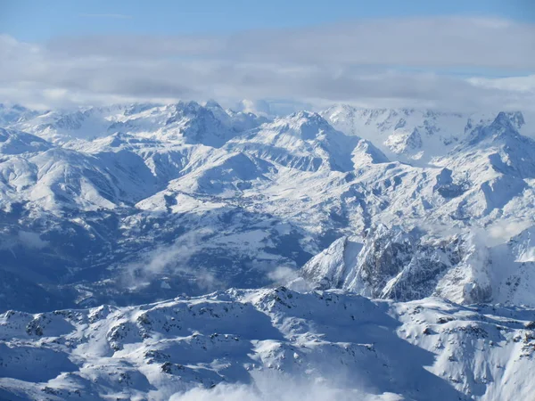 Alplerdeki Val Thorens Doğru Yüksek Irtifa Manzarası Telifsiz Stok Fotoğraflar