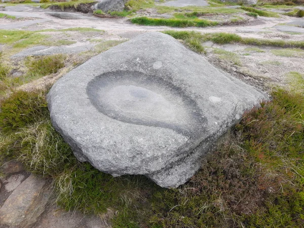 Interessant Zwembad Rock Stanage Edge Het Peak District — Stockfoto