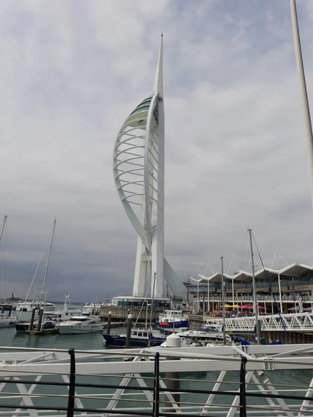 View Spinnaker Tower Portsmouth Harbour Stok Resim