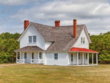 Cape Hatteras Deniz Feneri Buxton, NC 'deki Deniz Feneri Koruyucuları Evi.