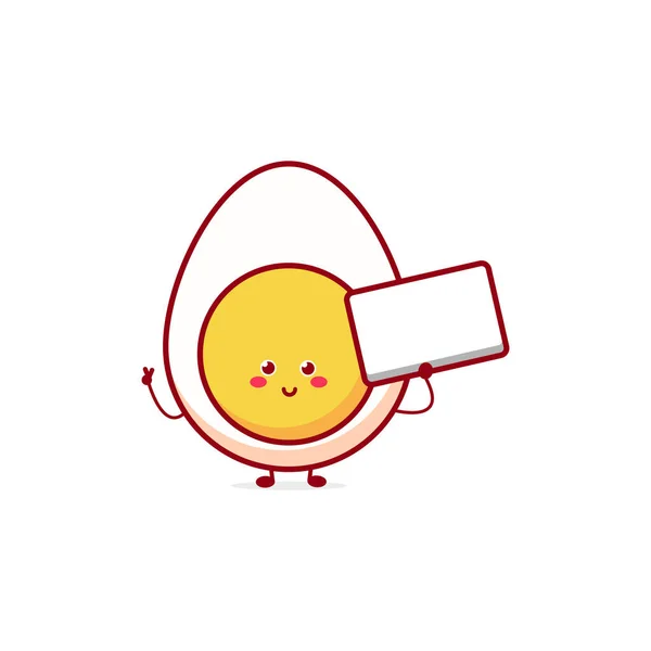 かわいい面白い卵の表情文字 ベクトル手描き漫画マスコットキャラクターイラストアイコン 白い背景に隔離されている 食文字の概念 — ストックベクタ