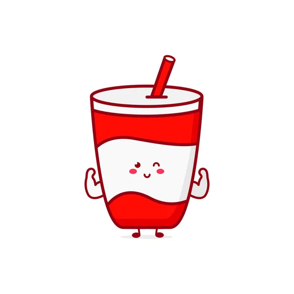 Cute Funny Soda Currency Character Vector Hand Drawn Cartoon Mascot — Stock Vector