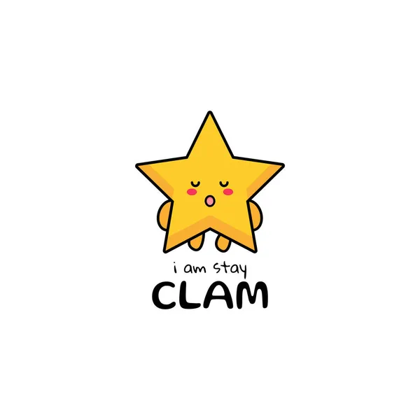 Cute Funny Star Character Vector Hand Drawn Cartoon Mascot Character — Stock Vector