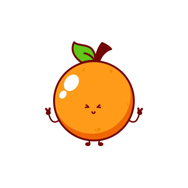 Mignon Personnage Orange Drôle Vecteur Dessin Main Dessin Animé Icône Vecteur En Vente
