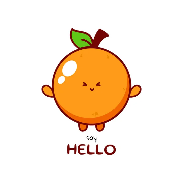 Mignon Personnage Orange Drôle Vecteur Dessin Main Dessin Animé Icône Illustration De Stock