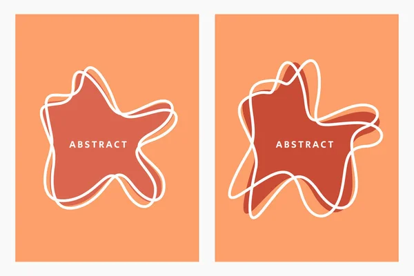Geometriska Trendiga Uppsättning Abstrakta Estetiska Minimalistiska Handritade Samtida Affischer Modern — Stock vektor