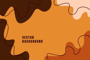 Çıplak pastel renklerde organik soyut şekillere sahip modern ve şık bir şablon. Tarafsız bej ve terracotta arka planı İskandinav tarzında. Yanmış turuncu çağdaş kolaj. Vektör İllüstrasyonu