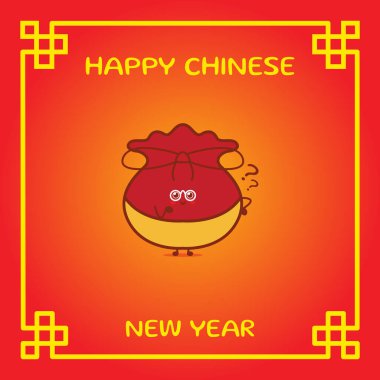 Yeni Çin tebrik kartı 2022 'de şirin bir kaplanla mutlu yıllar. Hayvan bayramı çizgi film karakteri. Çevirisi: Mutlu yıllar. - Vektör