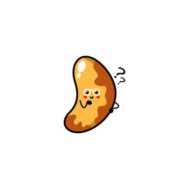 Tatlı, komik Brezilyalı fındık karakteri. Vektör el çizilmiş çizgi film karakteri çizim simgesi. Brezilyalı fındık karakter konsepti