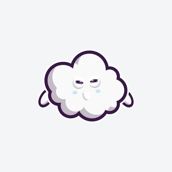Schattig Karakter Set Bundel Mascotte Sticker Ontwerp Cloud Voor Online — Stockvector