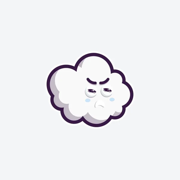 Roztomilý Znak Sada Svazek Maskot Nálepka Design Cloud Pro Line — Stockový vektor