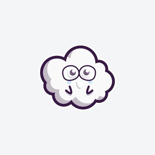 Schattig Karakter Set Bundel Mascotte Sticker Ontwerp Cloud Voor Online — Stockvector