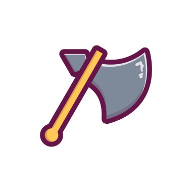 Oyun veya kartlar için fantezi savaş baltası silahı. Vektör illüstrasyonu.