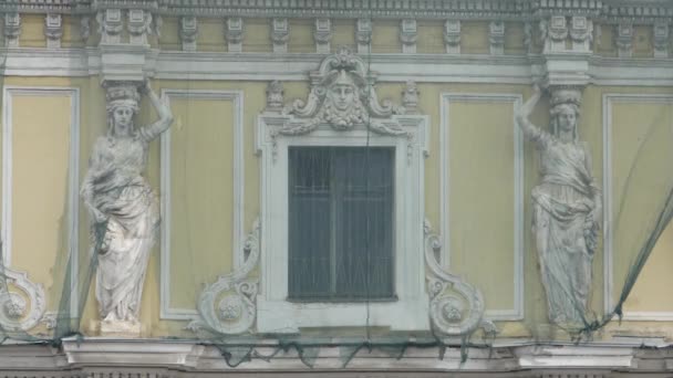 サンクトペテルブルク メッシュの建物のファサード — ストック動画