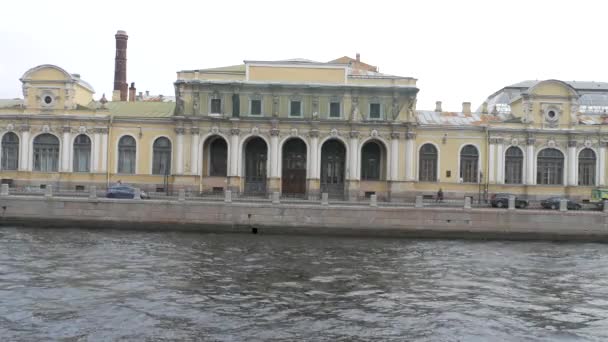 Fontanka Nehri Ndeki Eğlence Gemisi Petersburg Rusya Pan — Stok video