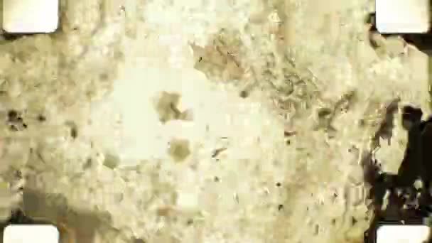 黑白16毫米胶片领头人 非常破损的薄膜乳液 图库视频片段