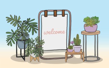 Mesaj yazmak için beyaz tahtalı saksılar