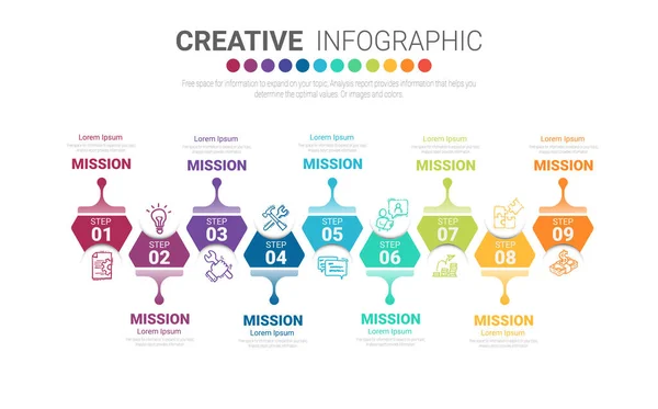 Abstrakte Infografiken Nummerieren Optionen Vorlage Mit Schritten Vektorillustration — Stockvektor