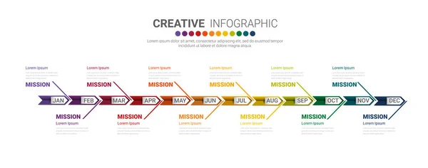 Conception Éléments Infographie Pour Tout Mois Peut Être Utilisé Pour — Image vectorielle