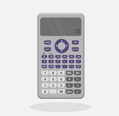 Bilimsel Hesaplayıcı Cep, simge işareti konseptinin izole edilmiş vektör çizimi.