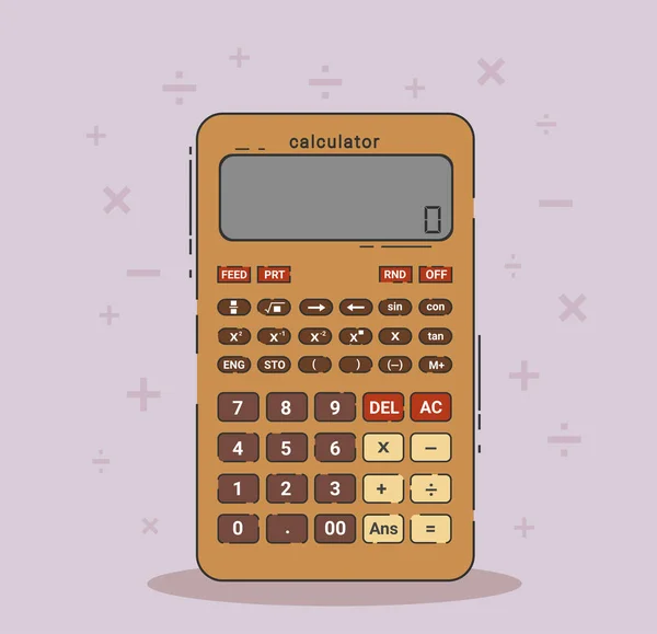 Catoon Calculator Symbol Hintergrund Isolierte Vektor Illustration Des Symbolzeichens Konzept — Stockvektor