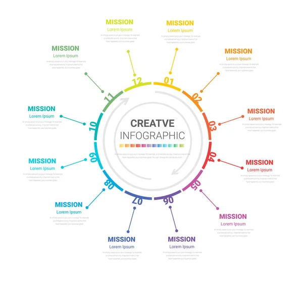 Infographic Elements Circle Design Options Steps Processes Can Used Workflow — Image vectorielle
