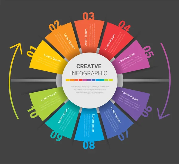 Infografik Design Vorlage Mit Zahlen Option Für Präsentations Infografik Timeline — Stockvektor