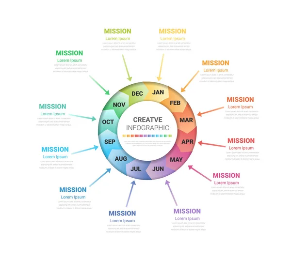 Infographic Circle Design Options Steps Processes Can Used Business Concept — Image vectorielle