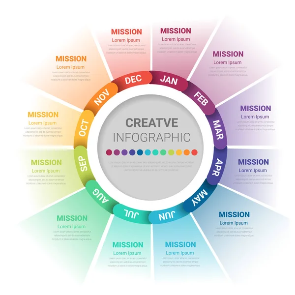 Infographic Circle Design Options Steps Processes Can Used Business Concept — Wektor stockowy