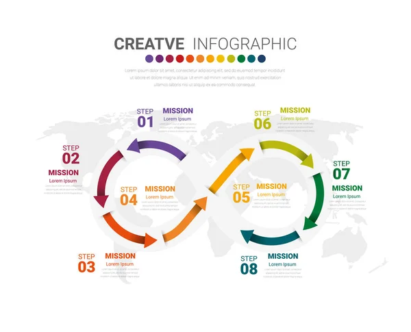 Infografik Design Vorlage Mit Zahlen Option Für Präsentation Timeline Schritte — Stockvektor