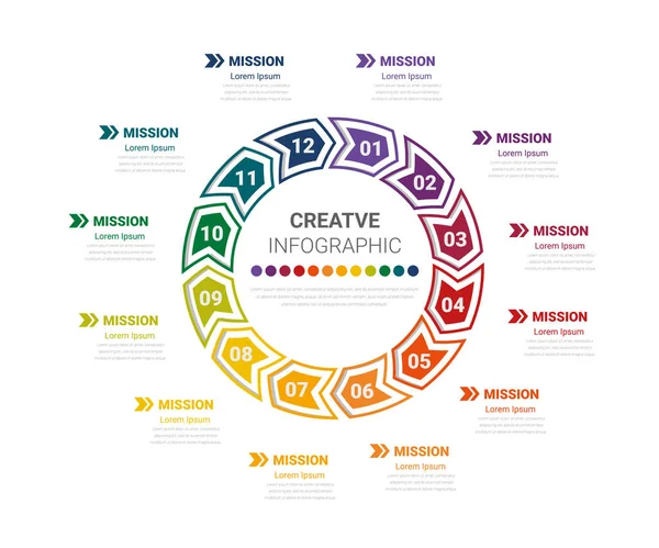 Infographic Elements Circle Design All Month Planners Infographics Business Concept — Stock vektor
