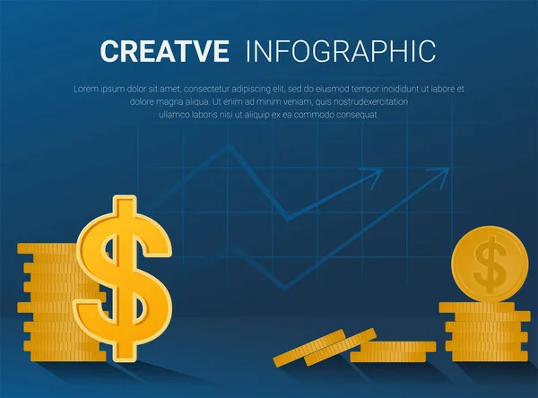 American Dollar Infographic Template Ready Template Workflow Layout Banner Number — стоковий вектор