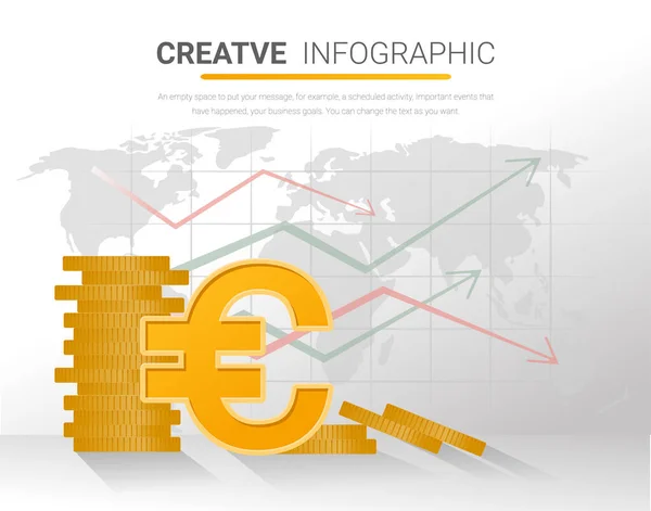 Euro Infographic Template Έτοιμο Πρότυπο Για Διάταξη Ροής Εργασίας Banner — Διανυσματικό Αρχείο