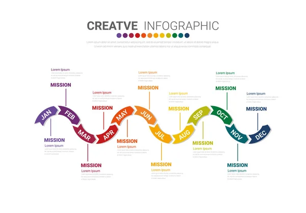 Infografik Element Design Für Den Ganzen Monat Kann Für Business — Stockvektor