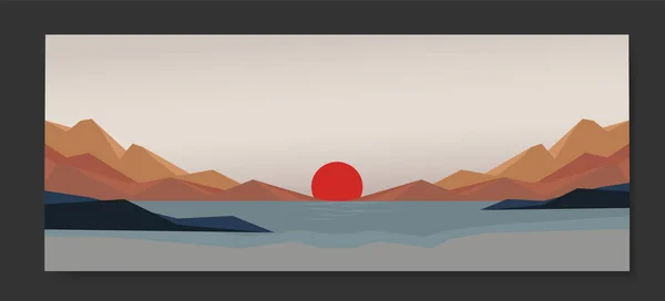 Vector Illustration Beautiful Summer Fields Landscape Dawn Polygonal Concept — ストックベクタ