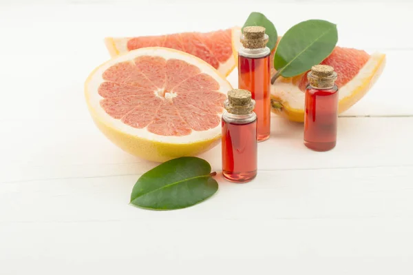 Das Konzept Der Natürlichen Bio Grapefruit Ätherisches Für Die Selbstpflege — Stockfoto