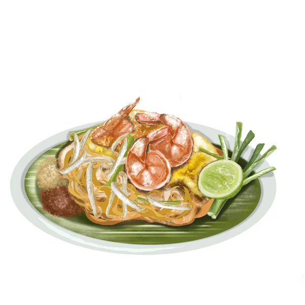 Noodle Pad Thailandeză Mâncare Thailandeză Omletă — Fotografie, imagine de stoc