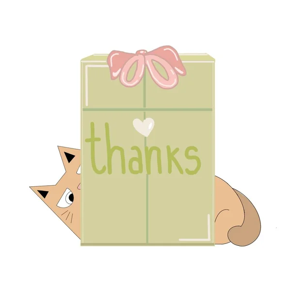 orange cat thanking for sticker