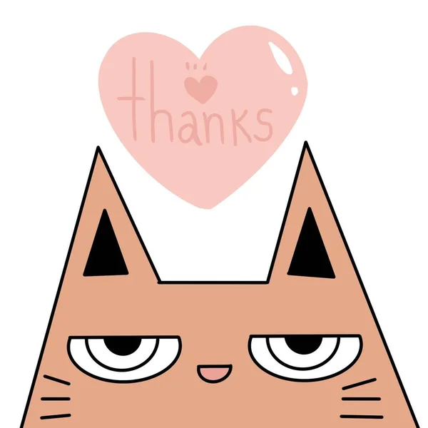 Orange Katt Tackar För Klistermärke — Stockfoto