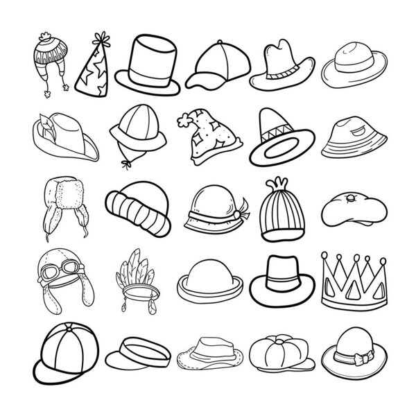 Space Hand Drawn Doodle Line Art Outline Set