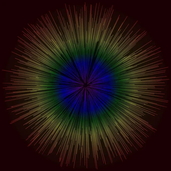 Meerkleurige Lijnen Zijn Abstract Een Zwarte Achtergrond Het Een Kleur — Stockvector