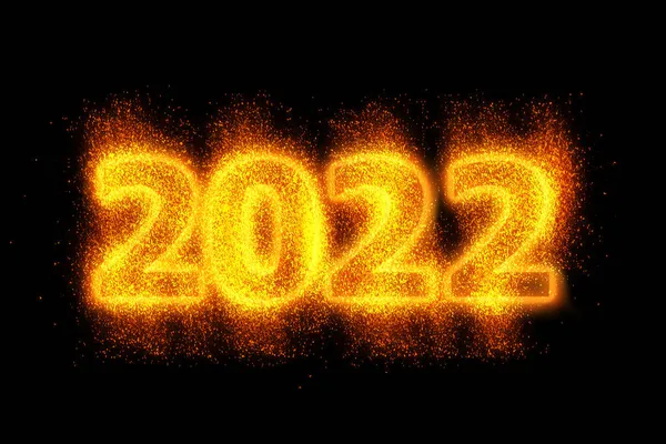 Ilustración Concepto Año Nuevo 2022 Diseño Con Fuego Texto — Foto de Stock