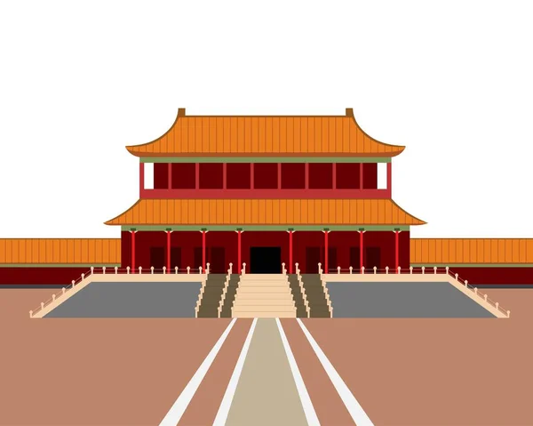 Ciudad Prohibida Beijing China Puerta Paz Celestial Plaza Tiananmen Sensacional — Vector de stock