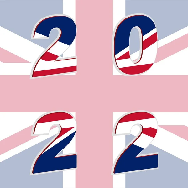 Флаг Великобритании 2022 Году Векторная Иллюстрация — стоковый вектор