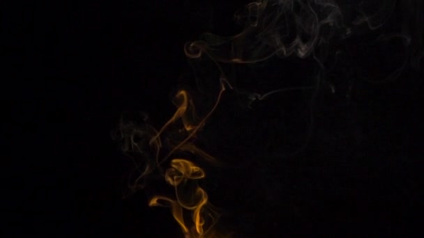 Humo Vapor Naranja Sobre Fondo Negro Abstracto — Vídeo de stock