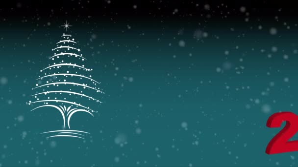 Καλά Χριστούγεννα Και Καλή Χρονιά Στο Χιόνι Έτος 2022 — Αρχείο Βίντεο