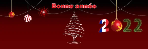 Веселого Різдва Веселого Нового Року Новим Роком Франції Прапор Франції — стоковий вектор