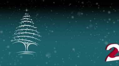 Mutlu Noeller ve mutlu yıllar, karda konsept. Japonya 2022 yılında bayraklar.