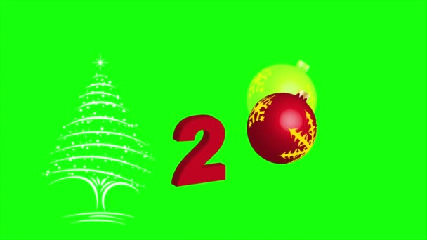 Концепция Новым Годом Рождеством Христовым Зеленом Экране 2022 Год — стоковое видео